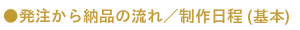 ●発注から納品の流れ／制作日程 (基本)